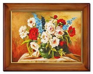 Obraz "Bukiety mieszane " ręcznie malowany 63x83cm