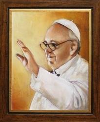Obraz "Papież Franciszek" ręcznie malowany 27x32cm
