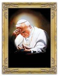Obraz "Papież Jan Paweł II" ręcznie malowany 63x83cm