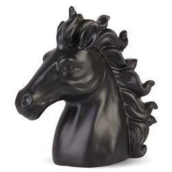 Ozdoba Figurka Głowa Konia Czarna 18x17cm