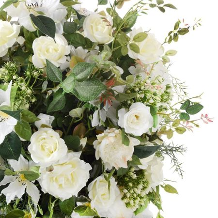 Biała Kompozycja Kwiatowa z klematisem na ślub i wesele 1,05 m