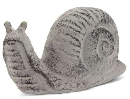 Cementowa Figurka Uroczy Ślimak, Szary, 11x20,5x9