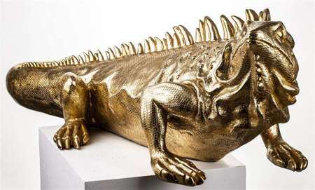 Dekoracyjna Złota Figurka Waran 30x90x36 cm