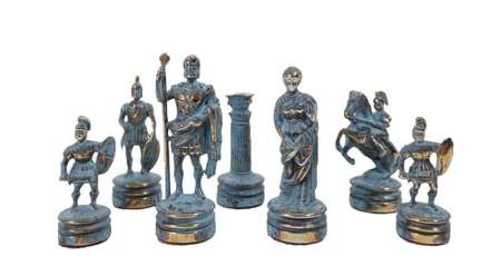Ekskluzywne szachy mosiężne okres grecko-rzymski 28x28