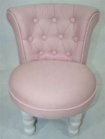Krzesło stylizowane pikowane różowe 53x42x45