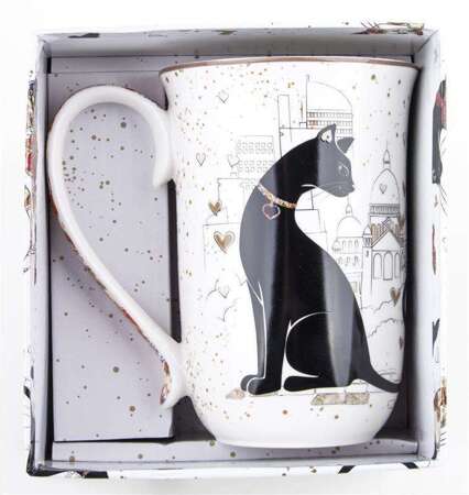 Kubek ozdobny karton dla miłośników kotów prezent