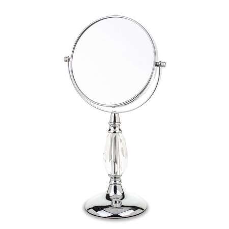 Lustro kosmetyczne lustro stojące srebrne H: 37 cm