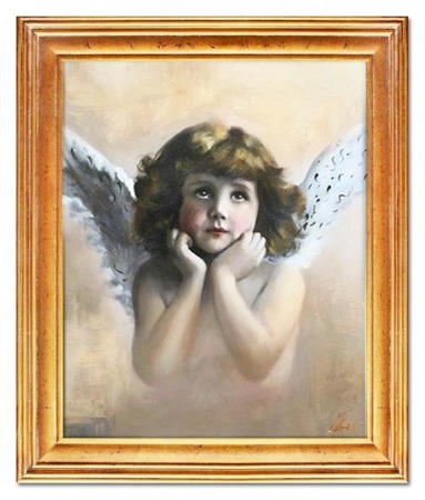 Obraz "Anioły" ręcznie malowany 54x64cm