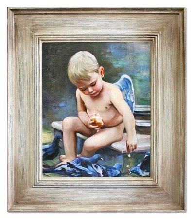 Obraz "Anioły" ręcznie malowany 66x76cm