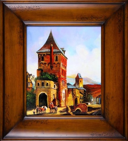 Obraz "Architektura" ręcznie malowany 66x76cm