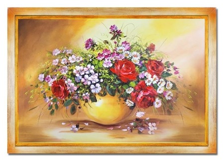 Obraz "Bukiety mieszane " ręcznie malowany 75x105cm