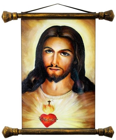 Obraz - Chrystus - olejny, ręcznie malowany 37x62cm