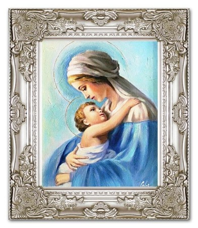 Obraz "Maryja" ręcznie malowany 27x32cm