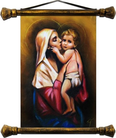 Obraz "Maryja" ręcznie malowany 45x50cm