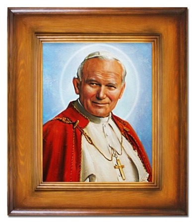 Obraz "Papież Jan Paweł II" ręcznie malowany 66x76cm