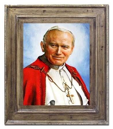 Obraz "Papież Jan Paweł II" ręcznie malowany 72x82cm