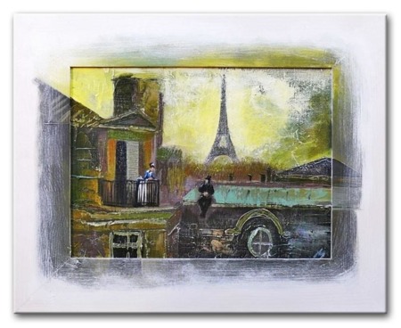 Obraz - Paryz - olejny, ręcznie malowany 46x56cm