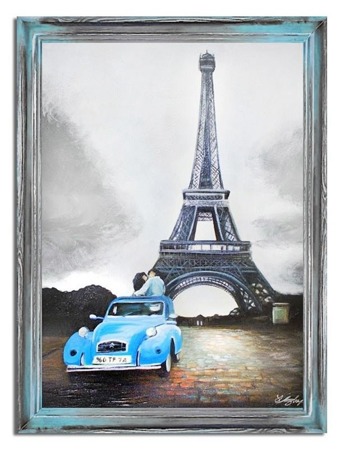 Obraz - Paryz - olejny, ręcznie malowany 63x83cm