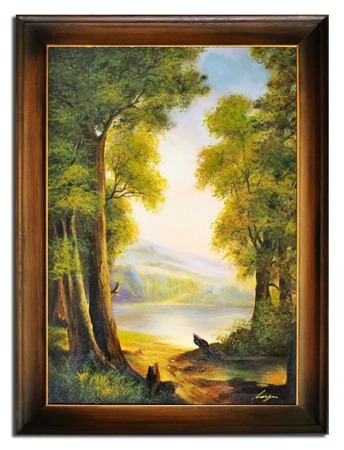 Obraz "Pejzaz tradycyjny" ręcznie malowany 64x84cm