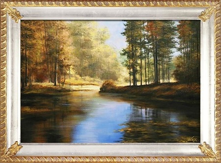 Obraz "Pejzaz tradycyjny" ręcznie malowany 64x84cm