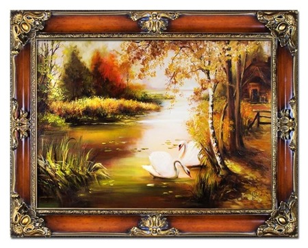 Obraz "Pejzaz tradycyjny" ręcznie malowany 75x95cm