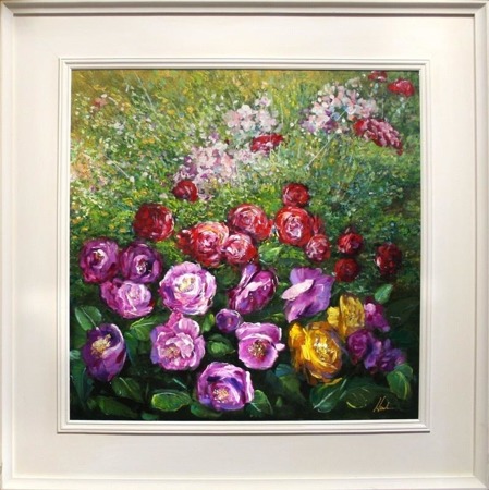 Obraz "Roze" ręcznie malowany 82x82cm