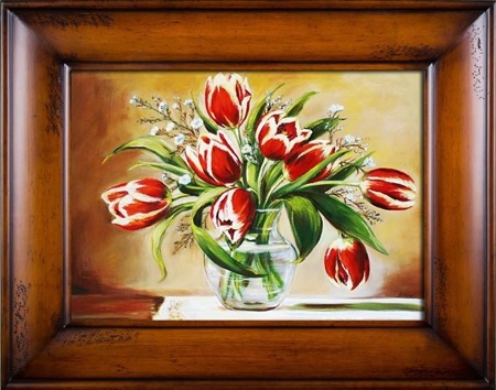 Obraz "Tulipany" ręcznie malowany 76x96cm