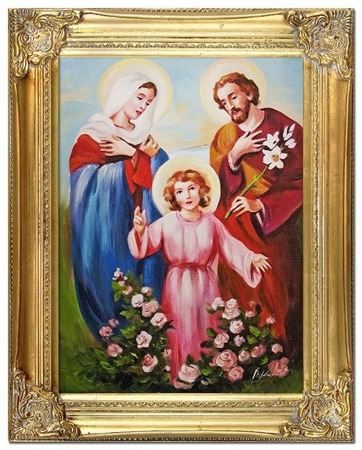 Obraz religijne olejny, ręcznie malowany 37x47cm
