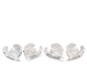 Biały Aniołek Leżący w Skrzydłach h:2,5cm 1 sztuka