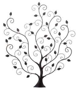 Dekoracja Ścienna Drzewo Czarna Metalowa 104x87 cm