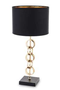 Lampa stołowa czarno-złota metalowa H: 55 cm