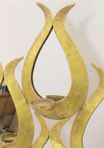 Świecznik metal kolor złoty waga 2.65kg H: 60 cm
