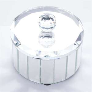 Szkatułka szklana srebrna Kryształ 10,5x12,5x12,5