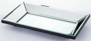 Taca szklana srebrna 3,5x28x16 cm
